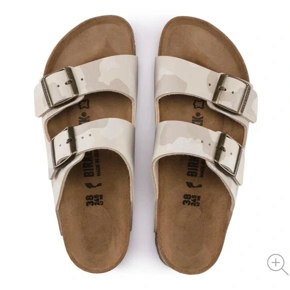 Birkenstock Arizona Birko-Flor Sandals in Desert Soil Camo Sand Size 38 - Picture 3 of 10